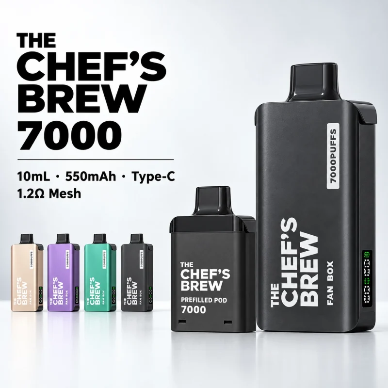CHEF' BREW 廚師佳釀 7000口 拋棄式電子煙｜3ml防漏磁吸 Type-C快充【7種口味】